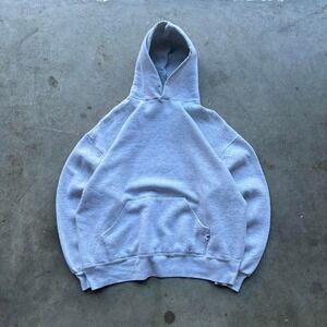 Vintage, boxy, heather gray super essential basic blank hoodie